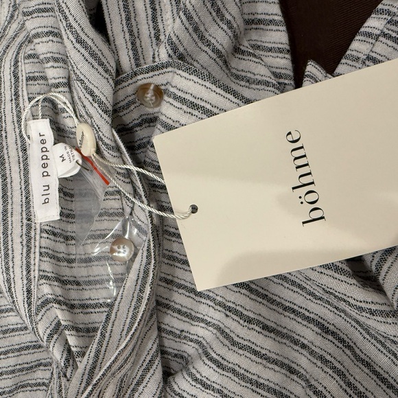 Blu Pepper Gray Striped Button Down Shirt - Picture 2 of 2